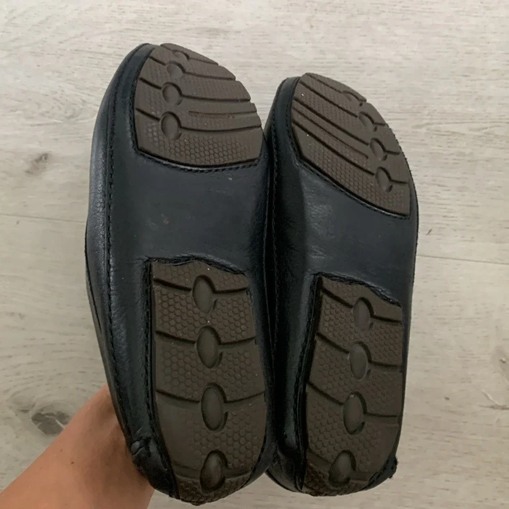 Moreschi Nassau Deerskin Driving Loafers Black‎ size 10 1/2 leather logo